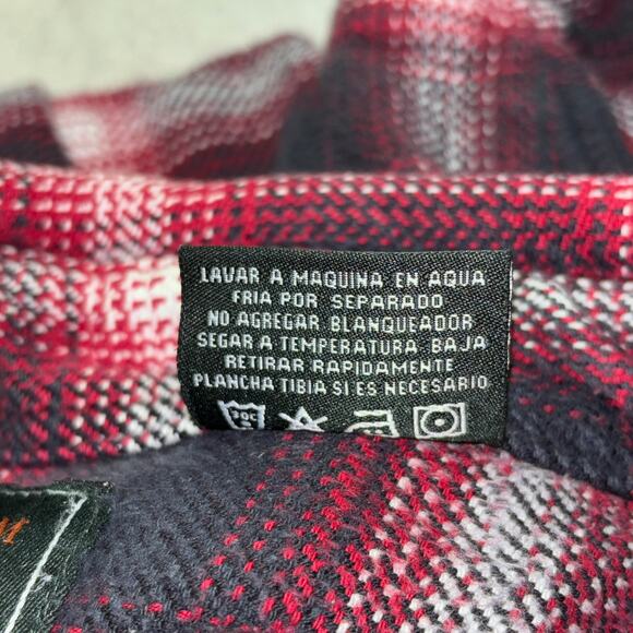 Field & Stream Shirt Mens Large Tall LT Red Black Plaid Flannel Western Cowboy - Picture 8 of 9